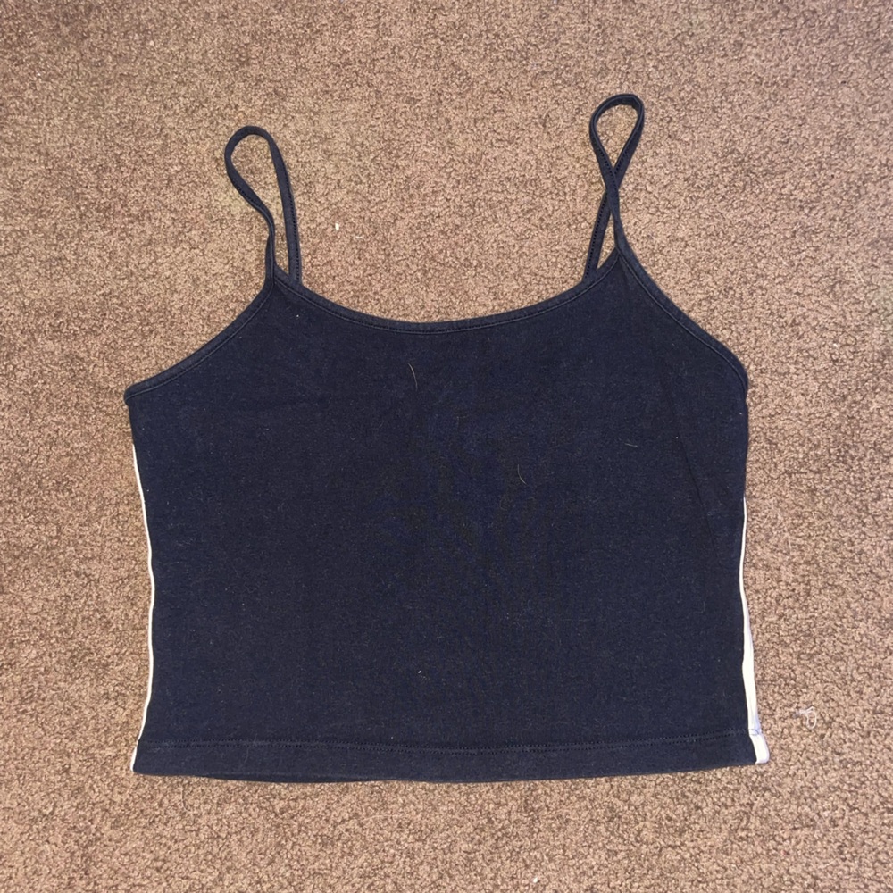 Forever 21 Womens Black and White Cropped Tank Top